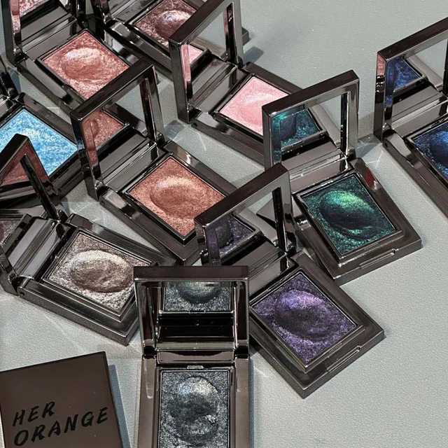 Diamond Monochrome Highlighter Eyeshadow Palette Chameleon Metallic Green Brighten Eye Shadow Fine Flash Eye Makeup Cosmetic