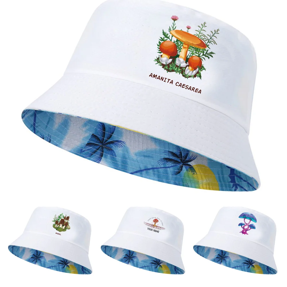 

Bucket Hat Women/men Panama Hat Cotton Casual Fisherman's Hats Outdoor Sunscreen Fishing Hip Hop Mushroom Print Beach Sun Caps