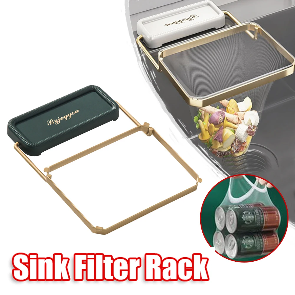 

Sink Filter Rack Kitchen Foldable Sink Strainer Mesh Bag Stand Waste Garbage Net Shelf Anti-Clogging Disposable Garbage Mesh Bag