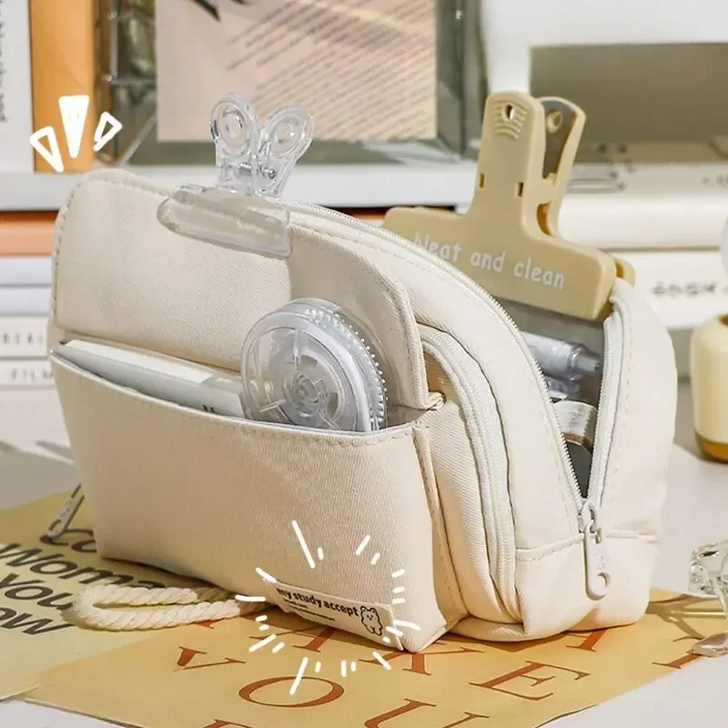 مقلمة قماشية لطيفة ومريحة بسعة فتح كبيرة لمستلزمات...