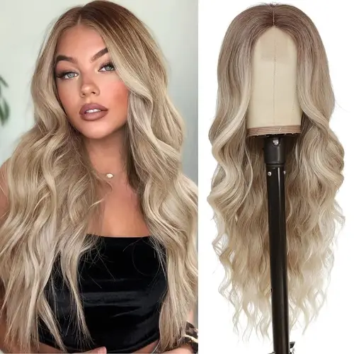 Cosplay Blonde Women's Wigs Ombre Blonde Curly Wig On Clearance Sale Glueless Pink Black Purple Wig Ladies Synthetic Wigund - Image 21