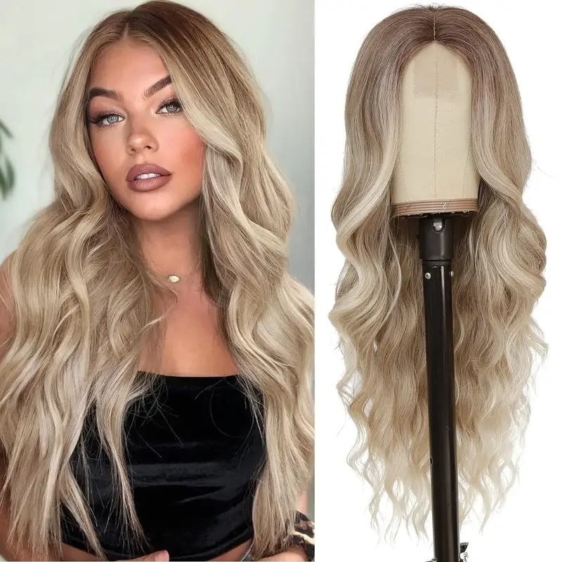 Cosplay Blonde Women's Wigs Ombre Blonde Curly Wig On Clearance Sale Glueless Pink Black Purple Wig Ladies Synthetic Wigund - Image 21