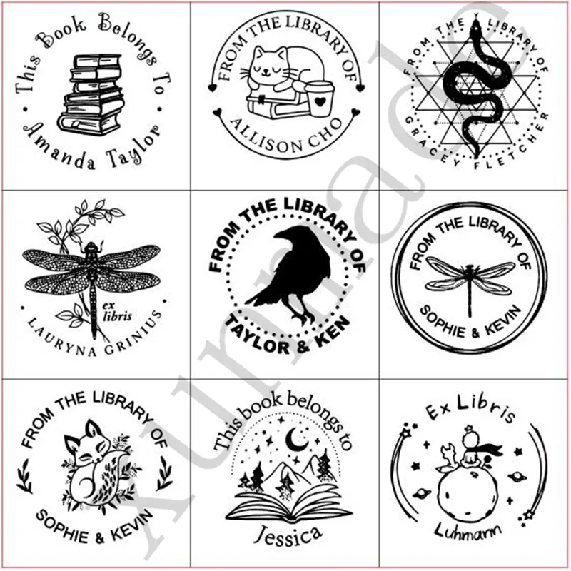 Personalized Ex Libris Stamp photosensitive cat ink stamp for EXLIBRIS book Self Inking for invitation address stamp self ink stamps,ink stamp,self inking stamps