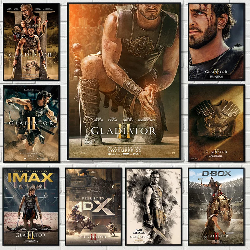 Classic Movie Series Gladiator II 2024 Historical War Film High Quality Poster Canvas Painting Wall Picture Home Interior Decor
