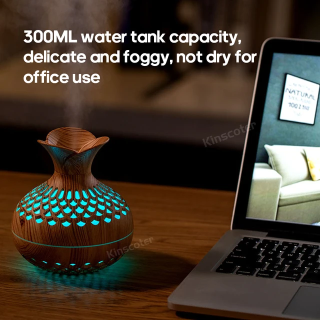 Wood Grain Humidifier 300ml USB Aroma Diffuser Atomizer USB Household Humidifier Hydrating Instrument Desktop Humidifier 2