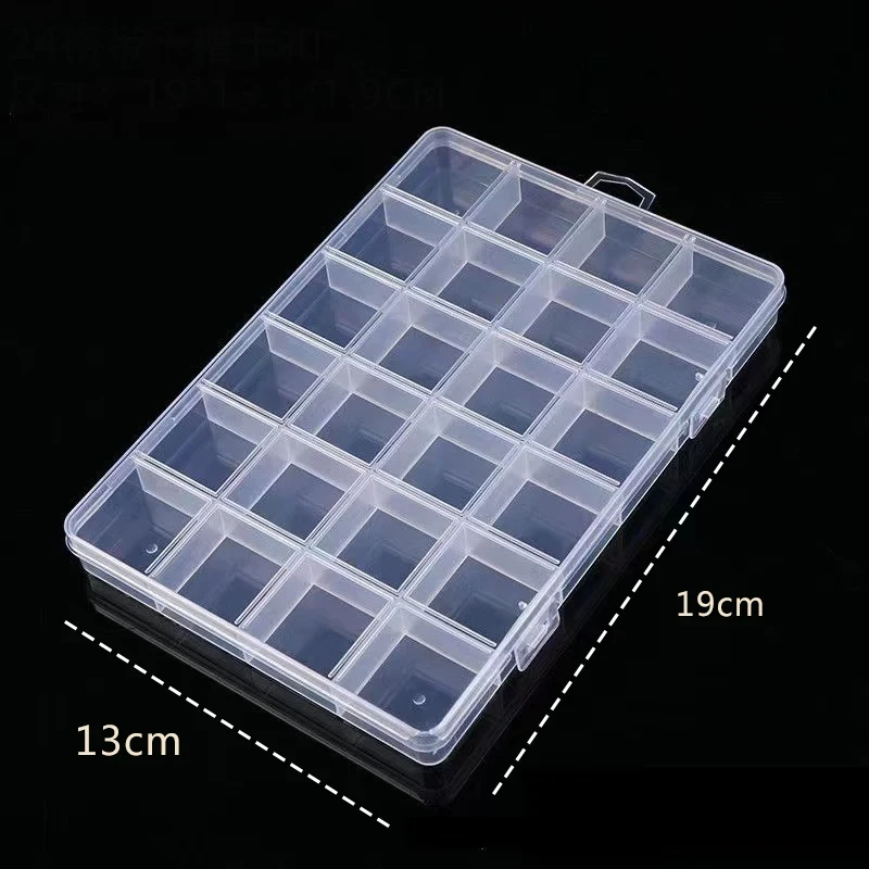 24 Grid Plastic Organizer Jewelry Storage Box Container Transparent Shape Art DIY Crafts Jewelry Fishing Tackles Wholesale