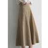 Solid Simplicity Elegant A-line Skirt Spring Autumn New High Waist Zipper Temperament Half Skirt Casual Fashion Women Clothing 5