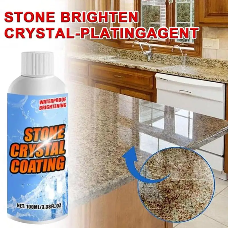 Stone Crystal Plating Agent 100ml Marble Cleaner Gentle Detergent Stain Fighter For Stone Tile And Furniture