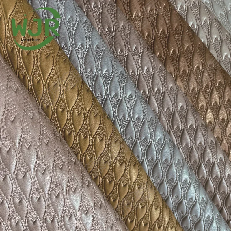 Metallic Matte Leather Embossed Fabric Cotton Velvet Bottom Simulation Print Bag Shoe Clothing Material PU Leather