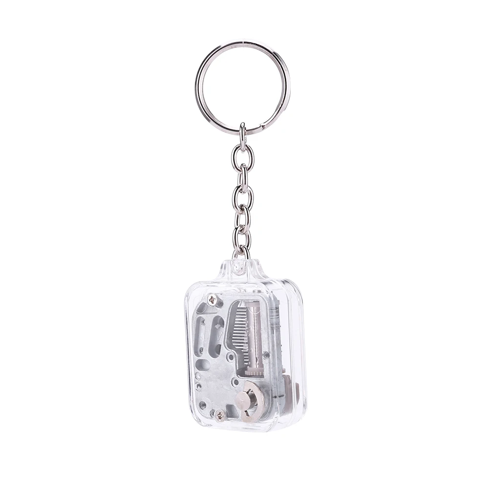Kids DIY Music Box Movement Keychain Handy Crank Musical Birthday Gifts Toy