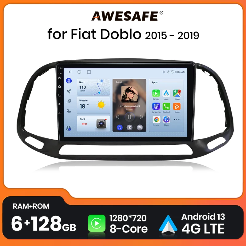 

Автомагнитола AWESAFE PX9 для Fiat Doblo, мультимедийная стерео-система на Android, 2 din, для Fiat Doblo 2015, 2016, 2017-2019