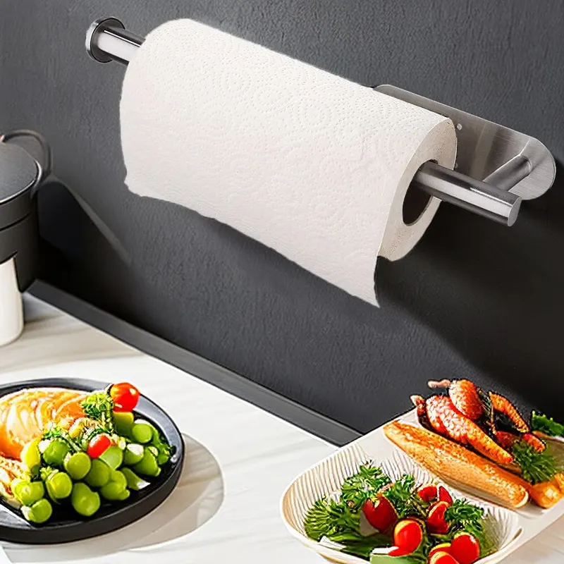 Kitchen Paper Towel Holder Adhesive Tissue Hanger Toilet