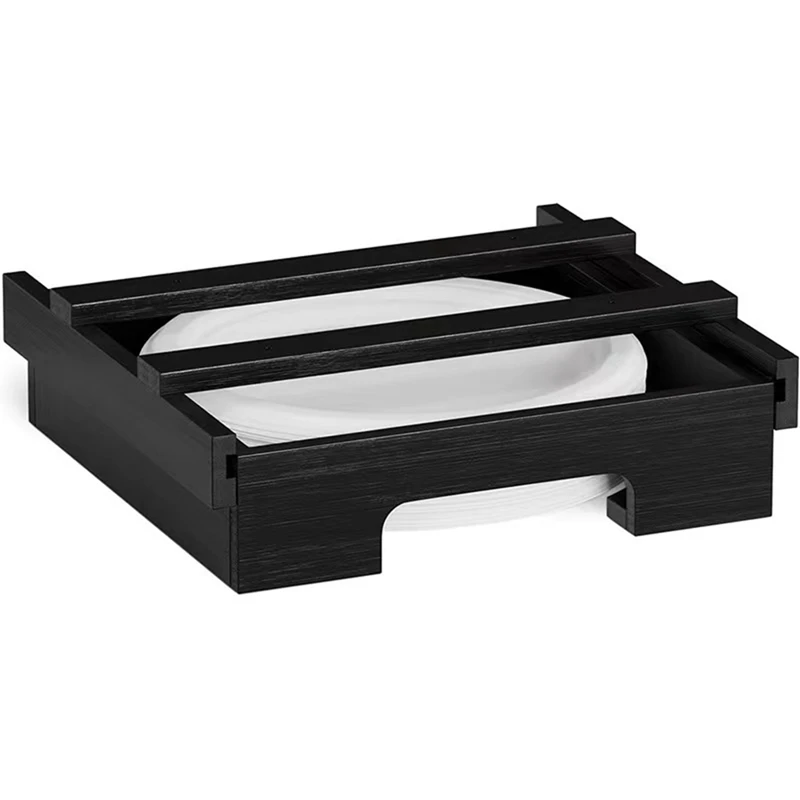 

Диспенсер для бумажных тарелок под шкаф, держатель для бамбуковых тарелок, кухонный вертикальный диспенсер для тарелок, бамбуковый держатель для тарелок, B