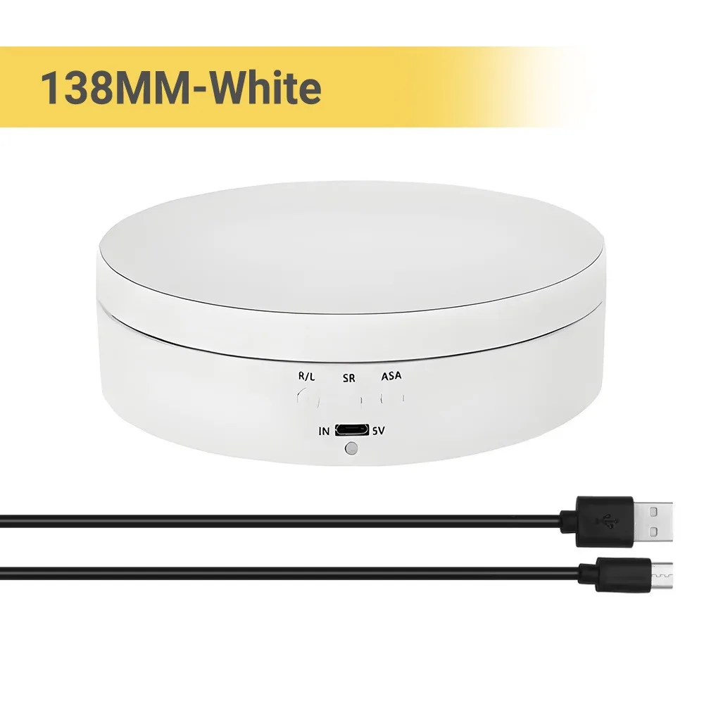 USB-Powered Motorized Display Stand with Adjustable 360° Rotation for Photography and Videography