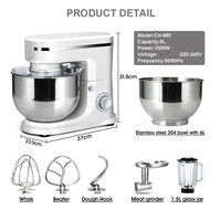 Ground Meat Kitchen Blender Mix Mixer Squeeze the Juice Electric Pastry 6L Mixing Basin 1500W 6+P File Speed Regulation Home 1