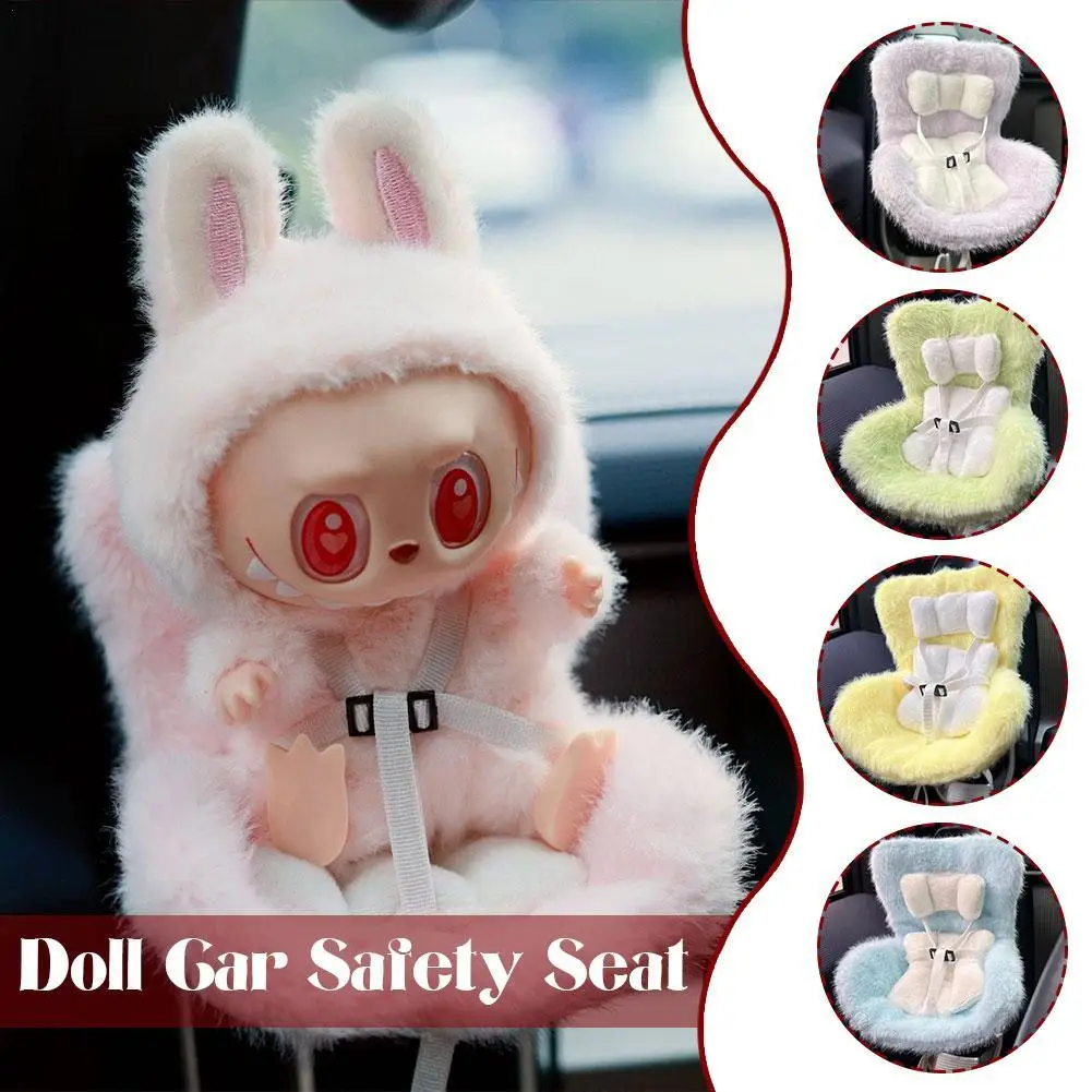 Doll Car Safety Seat Car Air Outlet Decoration 17cm labubu Interior Decoration Ornament Car Decoration Accessories Figurine Model Doll Figurine Model Car Figurine Ornament Car Doll Seat