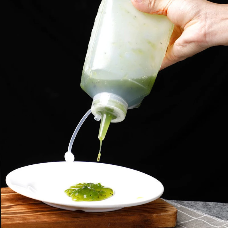 Squeeze Condiment Bottle 450-1000ml with Lid Plastic Squeeze Jam Salad Dressing Storage Dispenser Kitchen Accessories