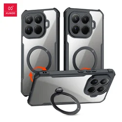 Xundd Airbag Anti - Drop Magnetic Stand Case with 360° Rotatable Holder for Xiaomi 15T (Black Clear)