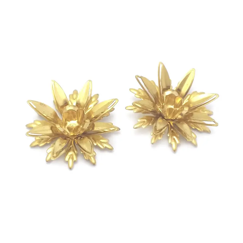 Elegant Brass 3D Multi-layer Flower Jewelry Making Supplies