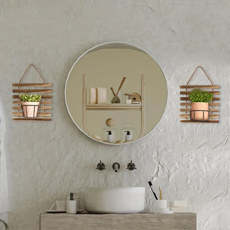 Solid Wood Flower Rack Wall Hanging Flower Shelf Balcony Decoration Garden Potted Plant Shelves Living Room Home Decor