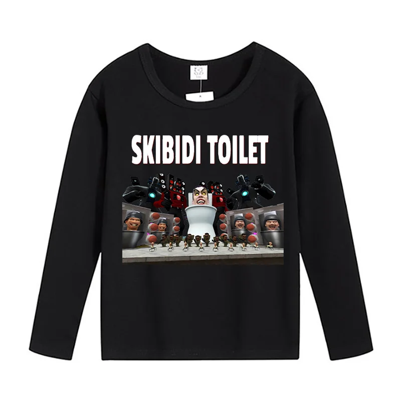 Kawaii Skibidi Toilet Kids Long Sleeves T-shirt