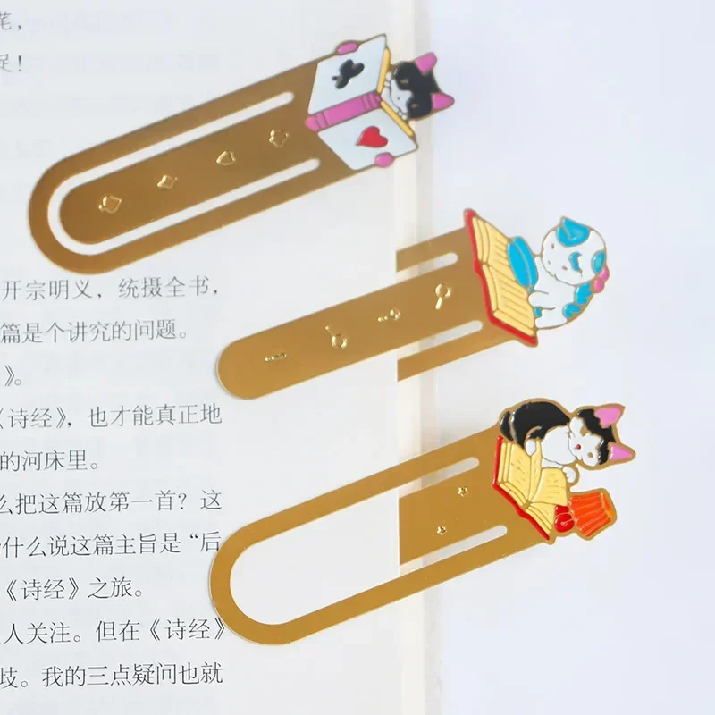 Cartoon Cat Metal Bookmarks Book Clips Kawaii Book Page Holder Korean Stationery Reading Tools School Office Supplies metal bookmark animal bookmark bookmark page holder bookmark holder bookmarks stationery supplies