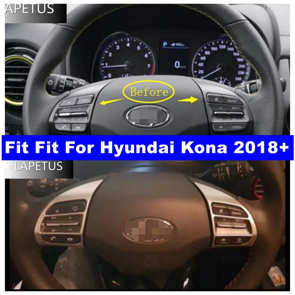 

Car Steering Wheel Gear Shift Decoration Frame Cover Trim Fit For Hyundai Kona 2018 - 2022 Car Interior Decoration Parts