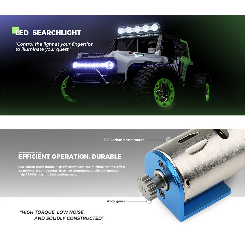 WLtoys 124006 1/12 RC Car off Road 4x4 Trucks With LED light 2.4G Hight Speed Professional Remote Control Climbing Cars For Kid 6