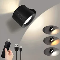 LED Magnetic Wall Light Up and Down Style Black White Rotatable Sleep Guard Bedroom Bedside Lamp Living Room Night Lighting