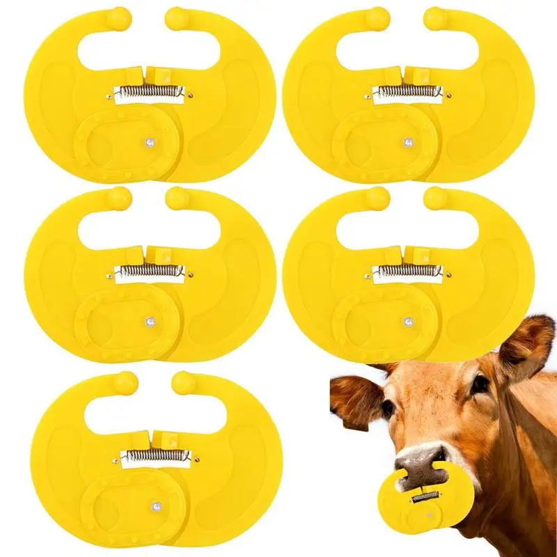 Calf Weaner Nose Rings 5x Cow Weaner Nose Ring Milk Sucking Preventer Farm Livestock Animal Weaning Tool Compact For Cattle