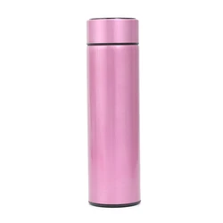 Insulated Stainless Steel Smart Water Bottle with LCD Temperature Display - 450ml (Pink)