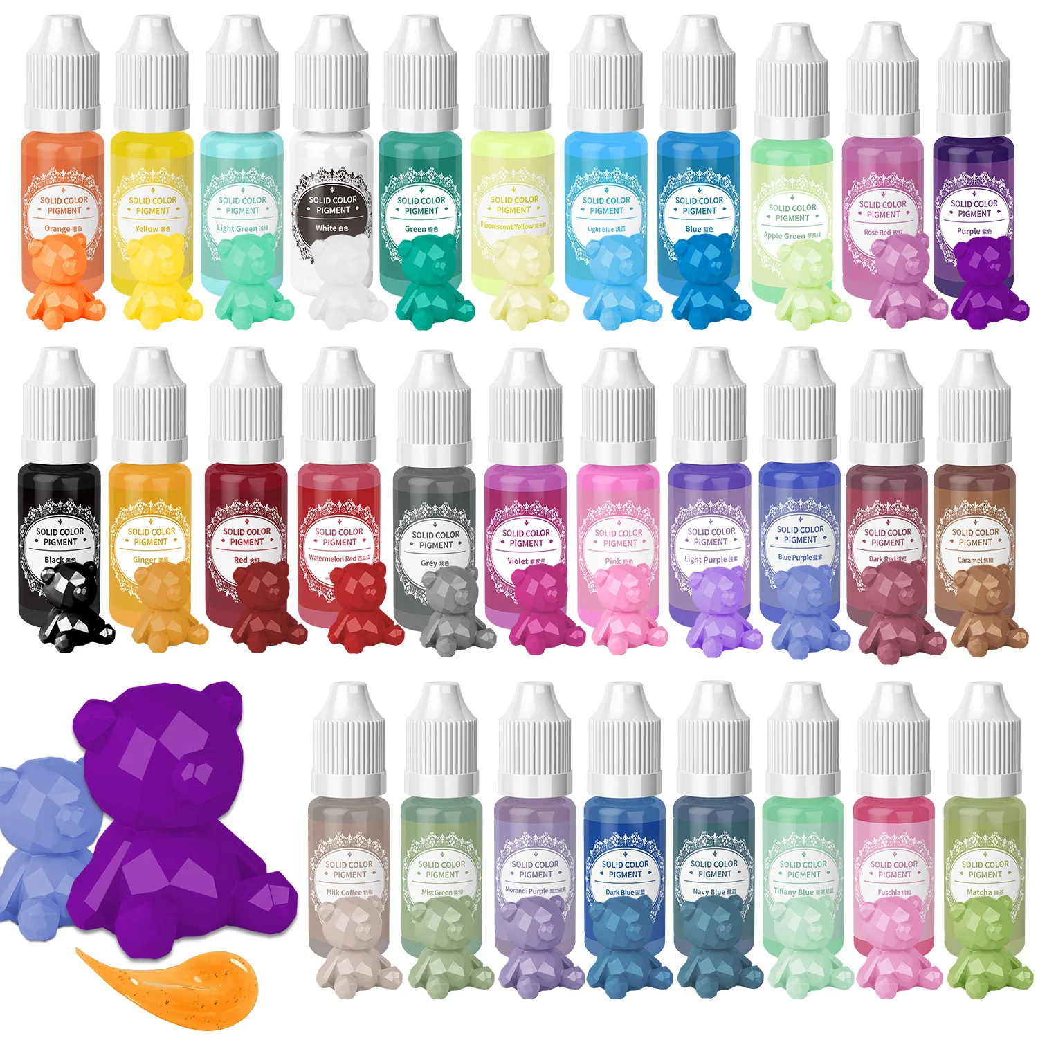 10ml/Bottle Solid Color Epoxy Resin Pigments Liquid Colorant Dye Epoxy Resin Dye DIY Art Jewelry Making Supplies Pigments