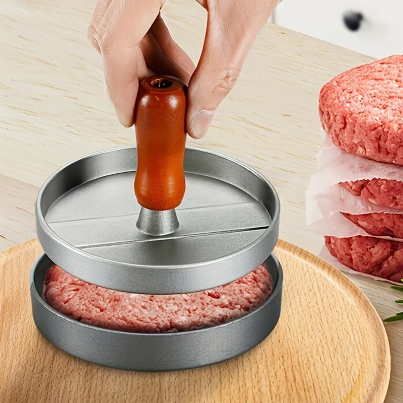 2Pcs/Pack 12CM Burger Press BBQ Cooking Utensils Kitchen Utensils Manual Aluminum Hamburger Meat Press Kitchen Supplies