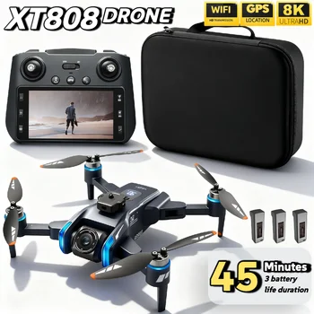 Drone XT808 GPS con Motore Brushless, Doppia Fotocamera HD Professionale, WIFI 5G FPV, Quadricottero RC Pieghevole