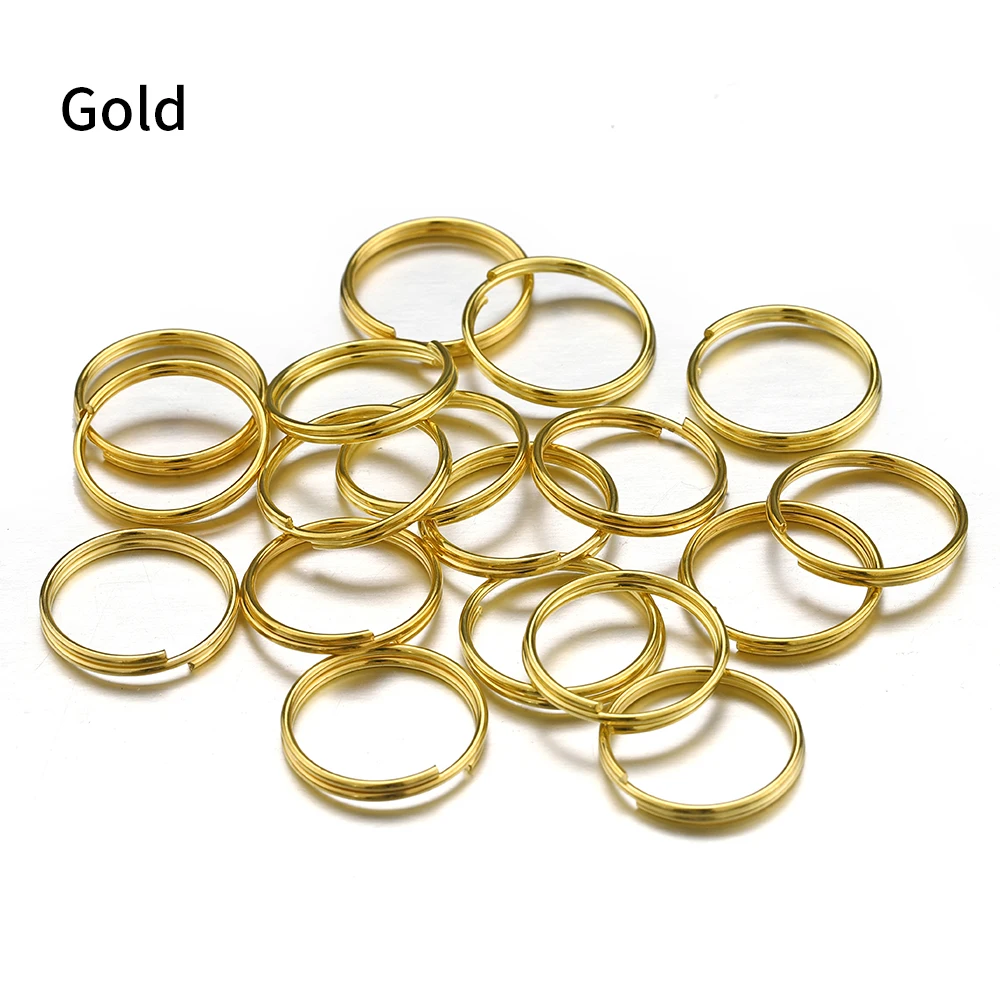 200pcsKeychainOpenJumpSplitRingsDoubleLoopsCircleHolder