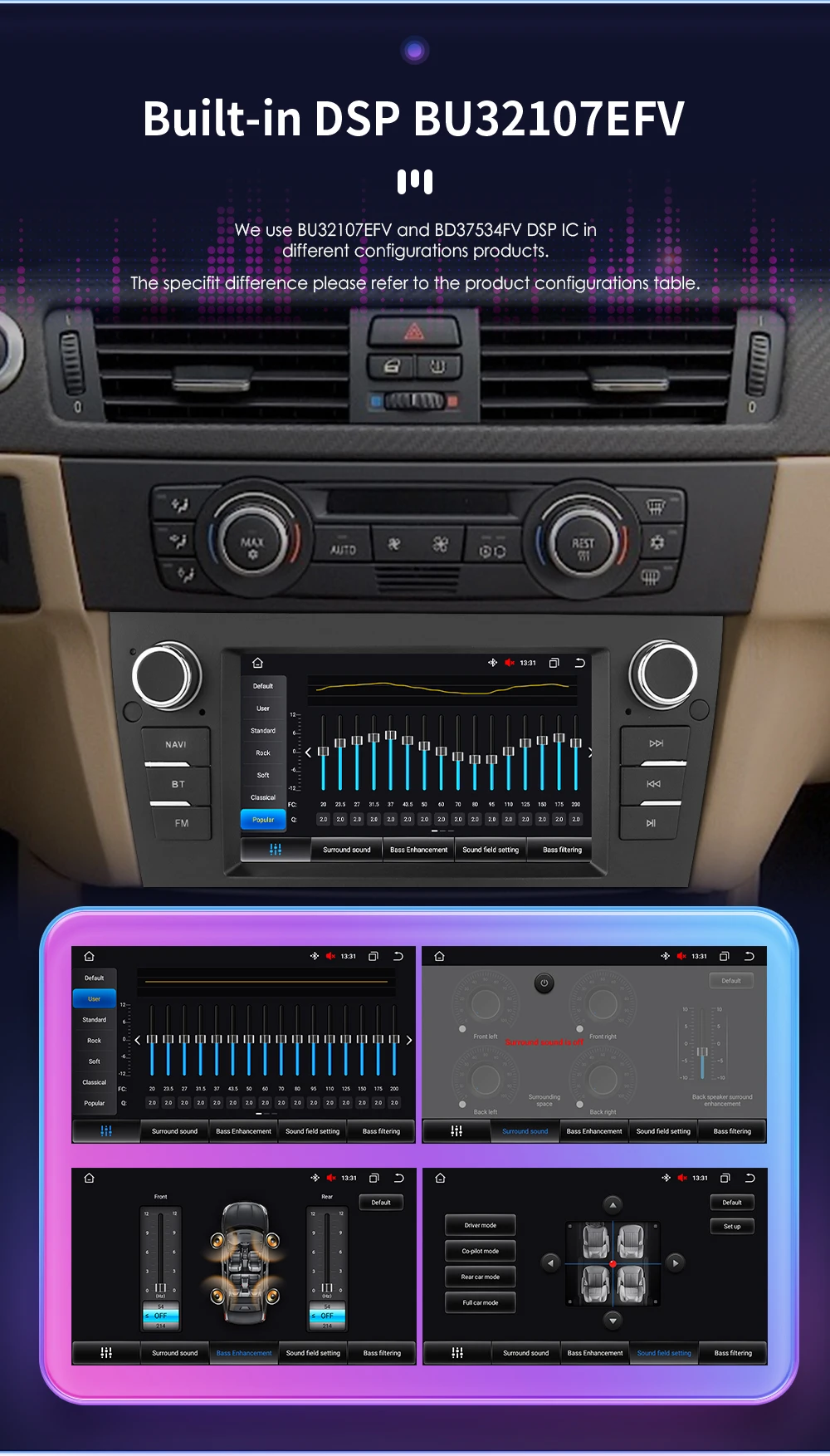 Hizpo 7'' 2Din Android 13 Auto Intelligente System Für BMW 3 Serie E90 E91 E92 E93 AI Auto Multimedia GPS CarPlay AUTO DSP 4G 7862 – Detail 11