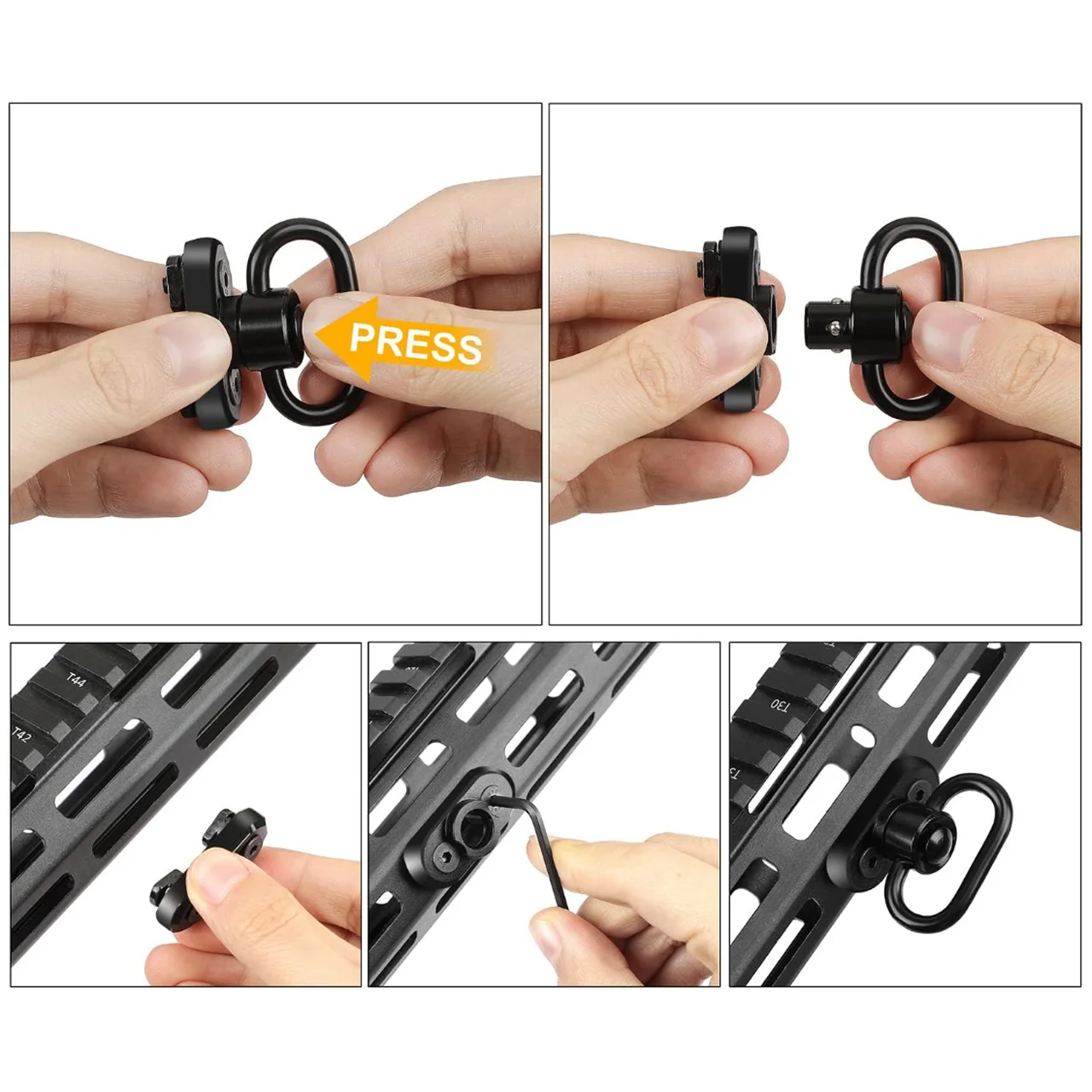 Mlok QD Sling Swivel Mount with 1.25 Inch Quick Detach Buckle Push Button Attachment Points Outdoor Hunting airsoft accessories