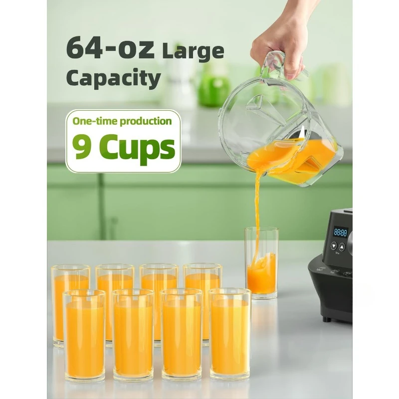 Commercial Blender Heavy Duty Smoothie Blender Fast Ice Crushing 64 oz Jar 10 Speeds Self Cleaning Kitchen Appliances 6