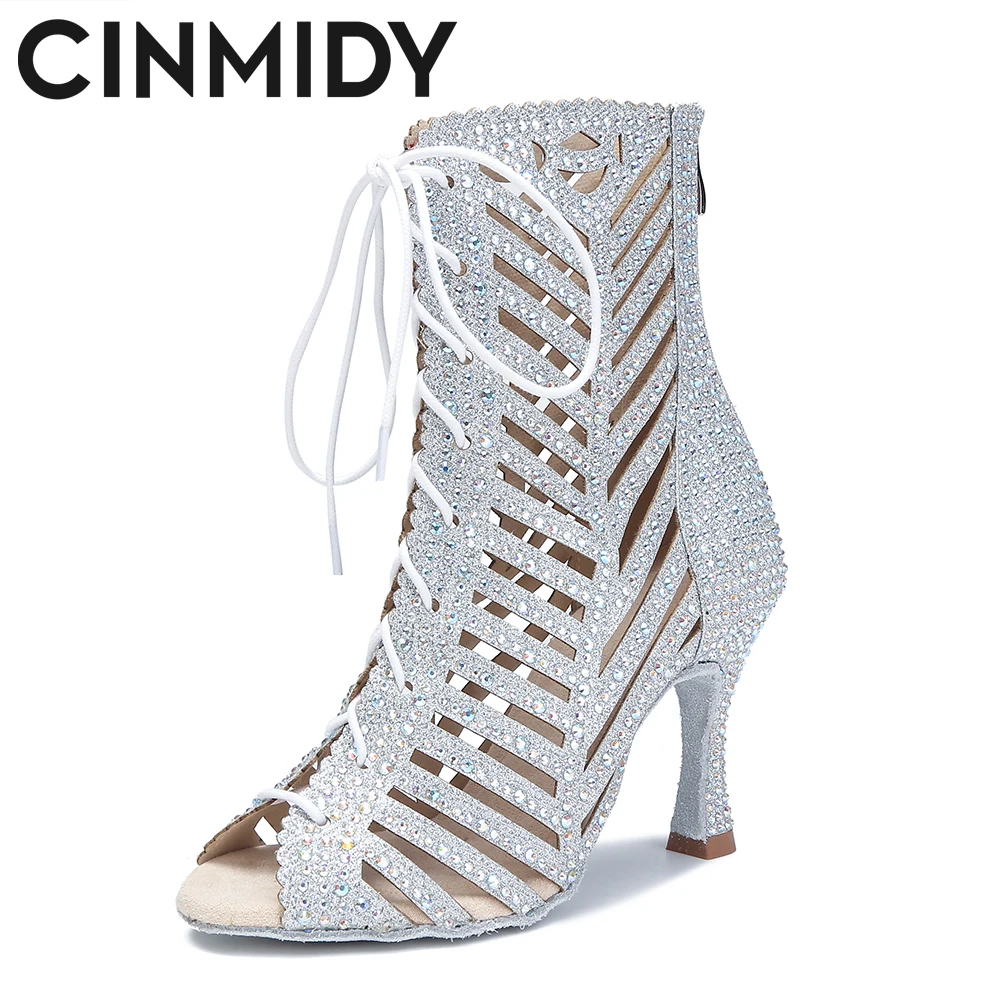 

Женские туфли для бальных танцев CINMIDY, профессиональные туфли для латиноамериканских танцев, Яркие ботинки