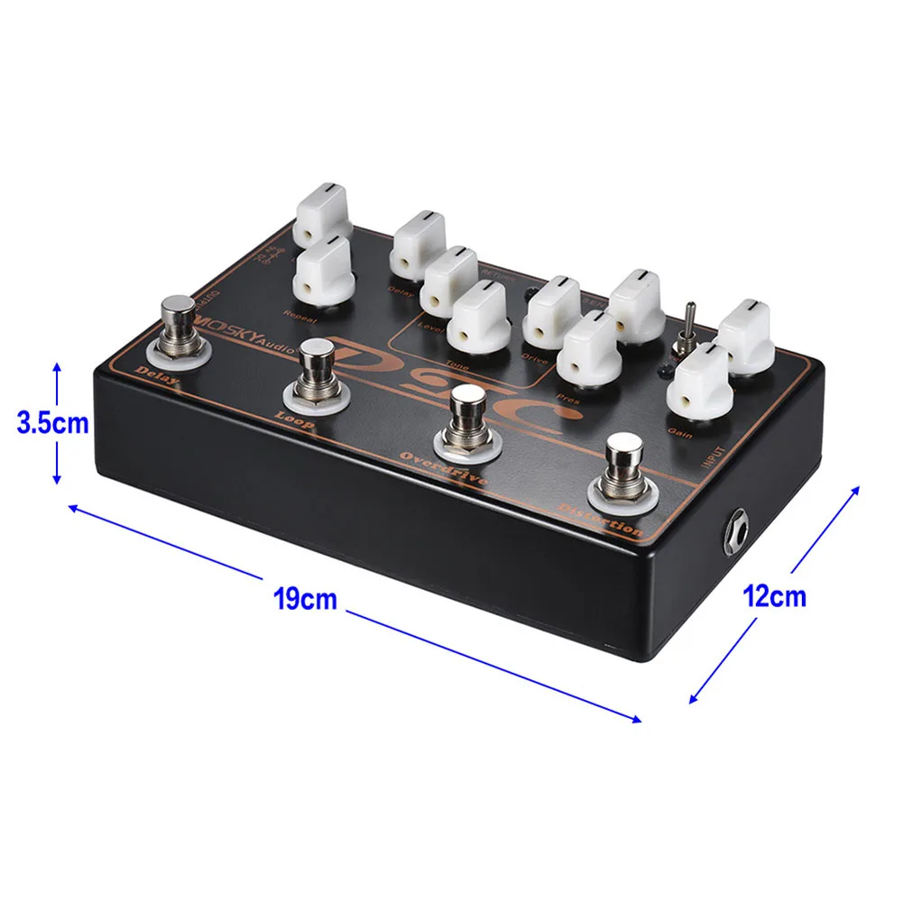 

MOSKY 4in1 Multi Electric Guitar Effect Pedal Distortion Overdrive Loop Delay Take Your Sound to the Next Level