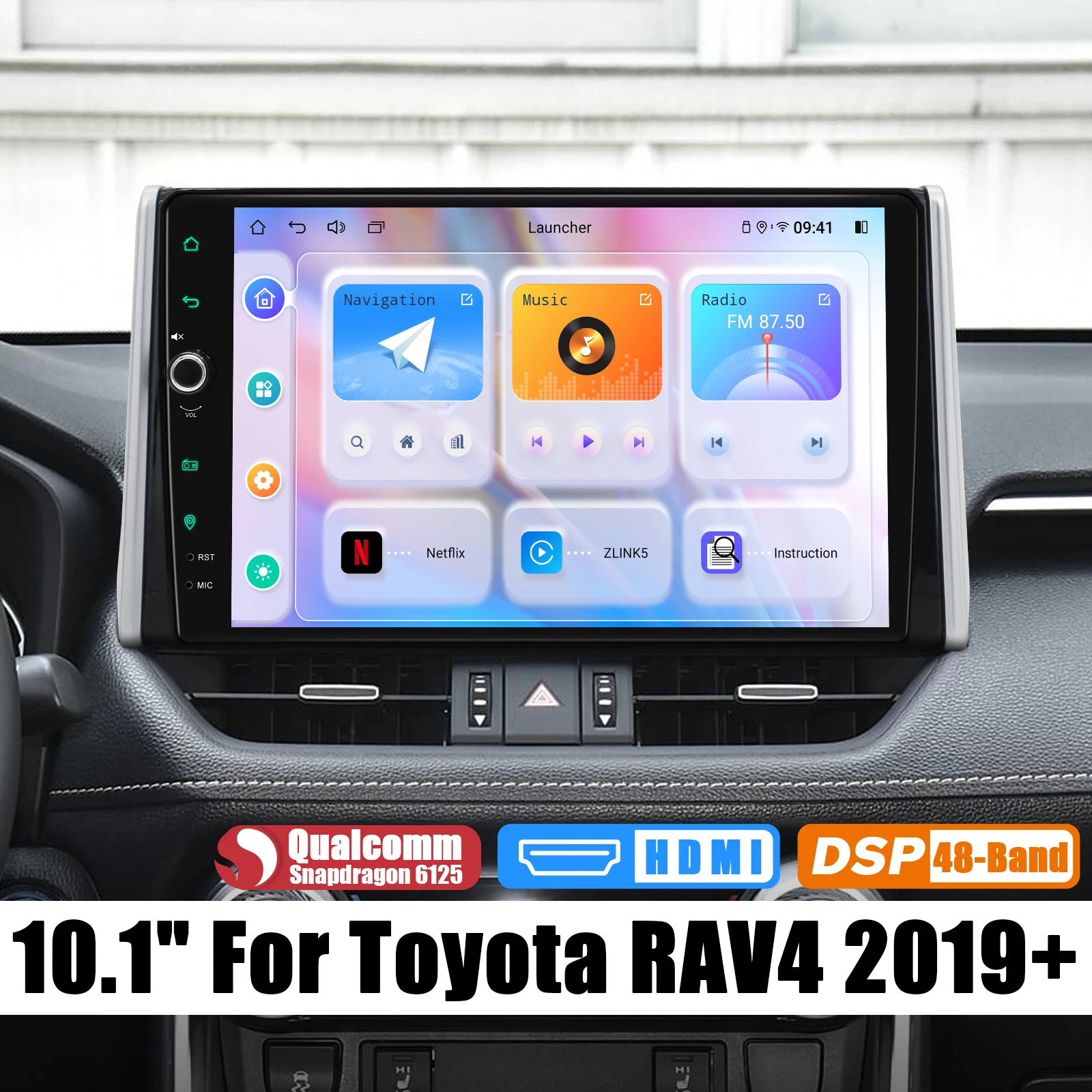 

JOYING 10.1"Android Head Unit Multimdia Player Car Radio For Toyota RAV4 2019+ Built-in HDMI Carplay Android Auto Plug and play
