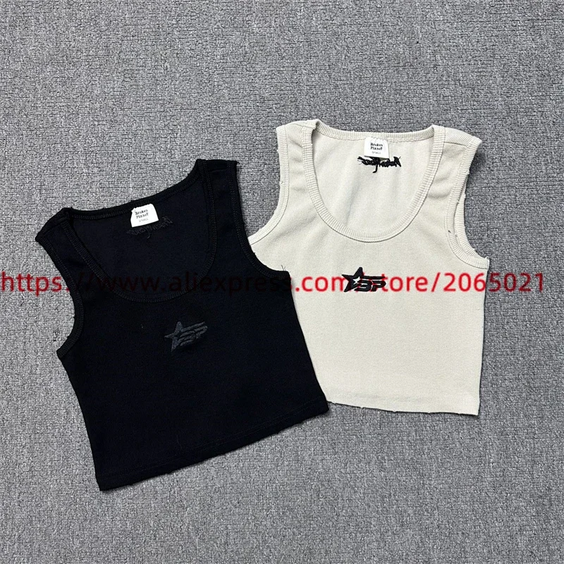 Description Picture 3 of itemNew Style Sleeveless BROKEN PLANET Embroidered Star Tank Tops Men Women Summer Style Top Tees