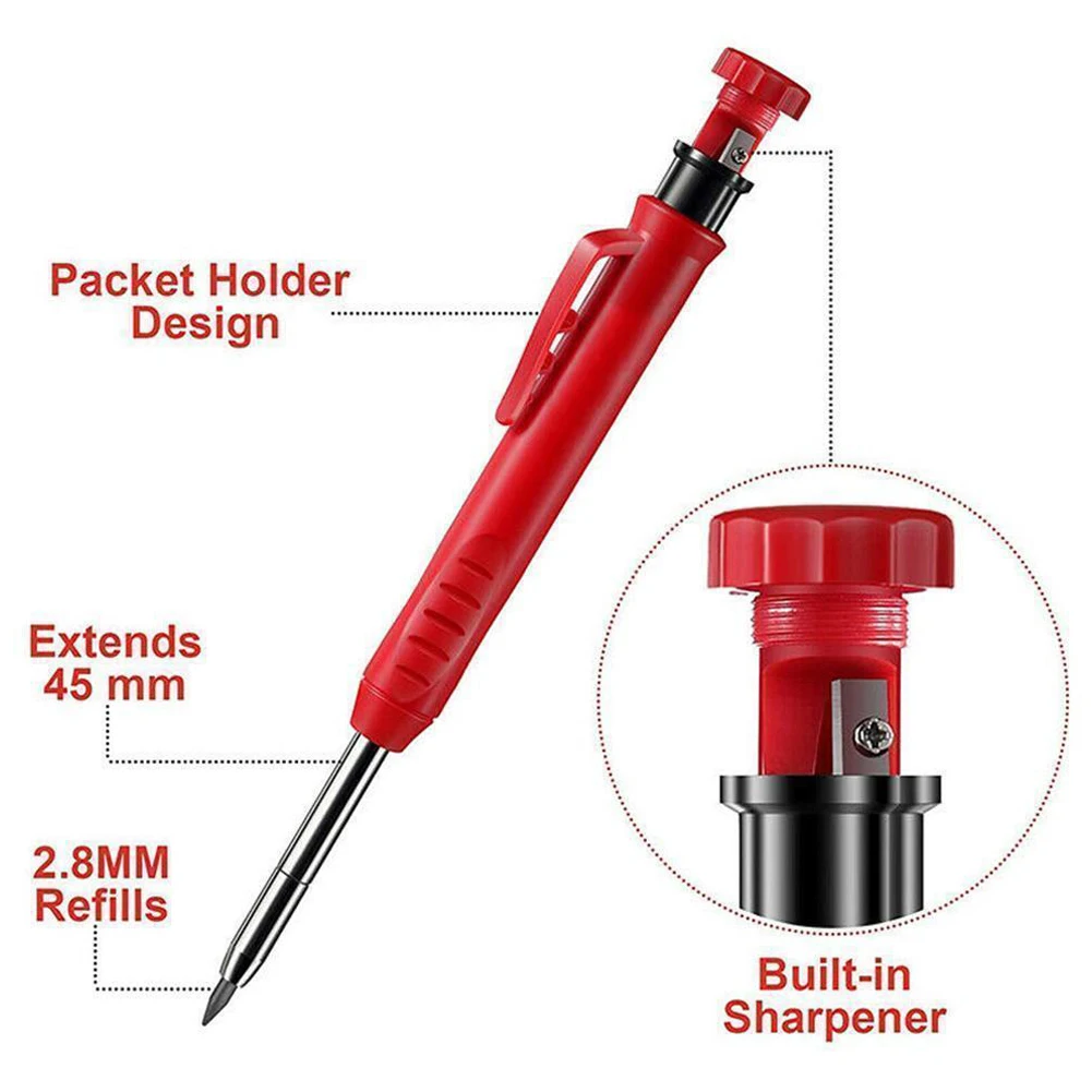 Solid Carpenter Pencil Set Woodworking Tools Mechanical Pencil Set  Construction Carpenter Marker Multi-box Refill Leads Scriber - AliExpress