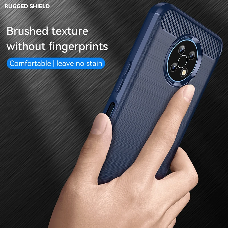 Carbon Fiber Textured Silicone Matte Back Cover Case