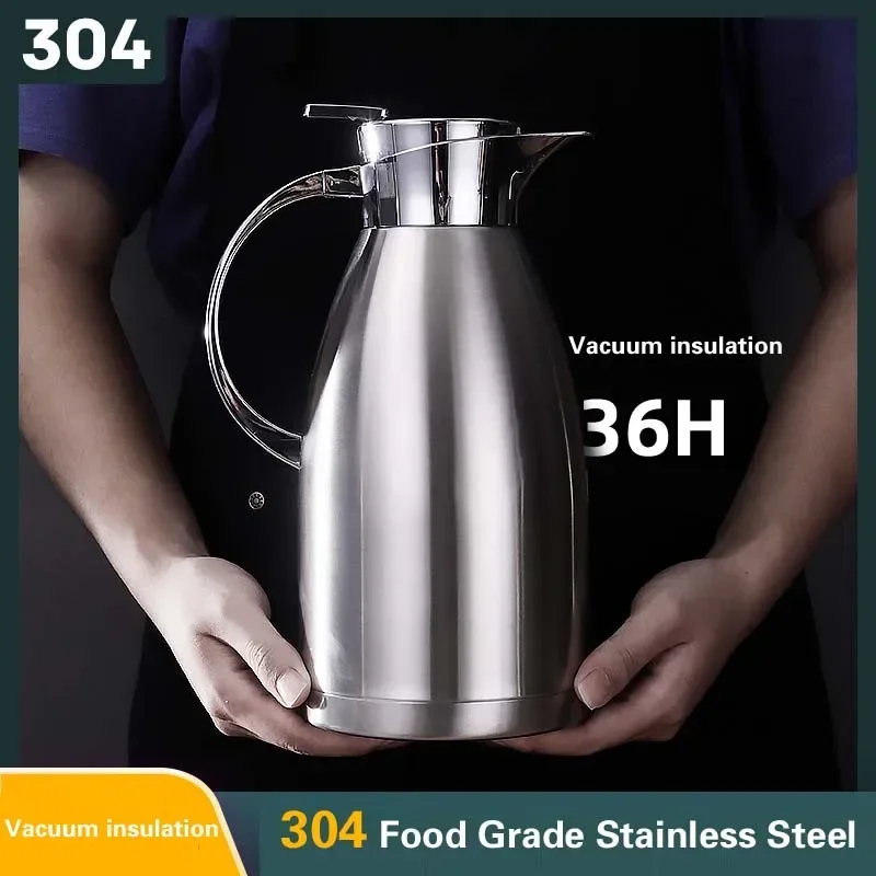 

304 Stainless Steel Vacuum Insulated Pots 2.3L Large Capacity Hotel Household Hot Water Jug Insulation Flasks Coffee Thermoses