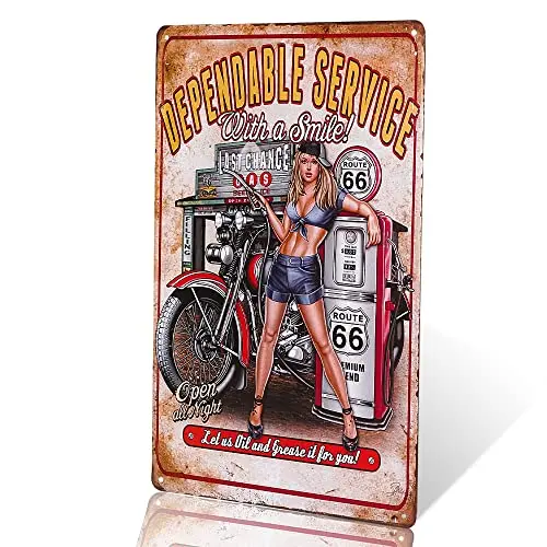 Dingleiever-Gas Service Metal Sign Garage Signs Men Pin Up Poster Coffee Wall Decor