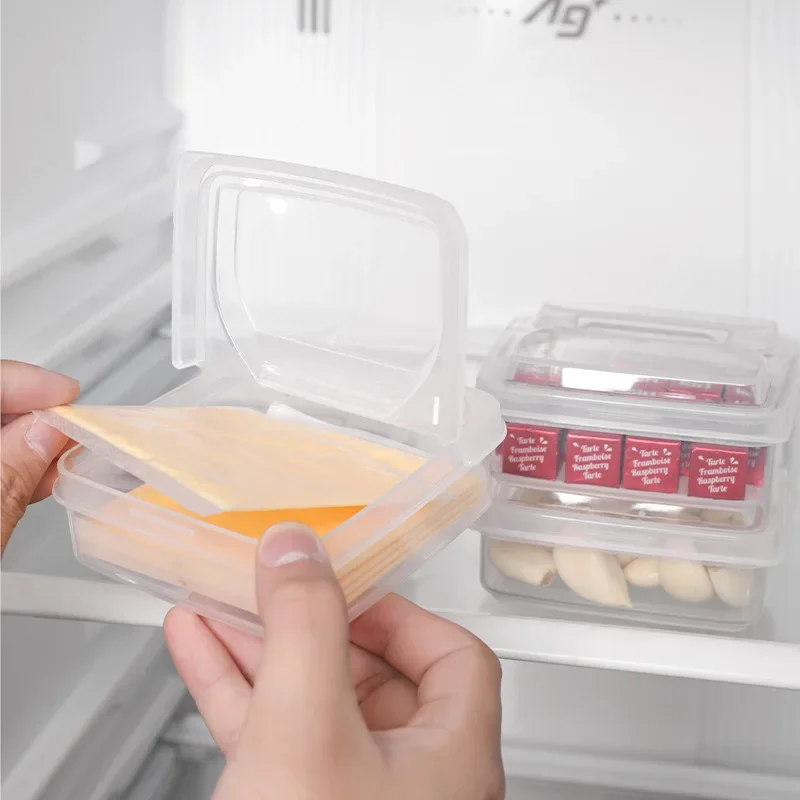 Cheese Slice Storage Box Butter Crisper Refrigerator Cheese Slice Container Transparent Seal Box Kitchen Supplies