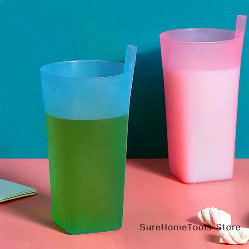 Children Infant Baby Sip Cup With Built In Straw Mug Drink Food-grade Plastic Integrated Straw Cup Kids Water Bottle