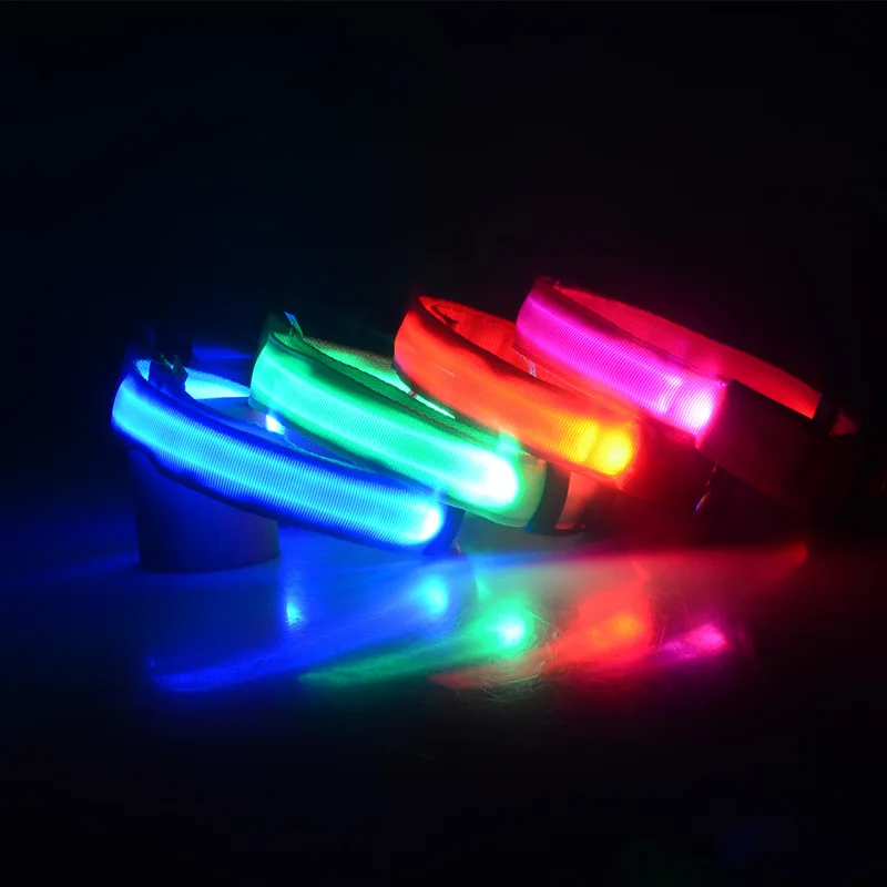 Adjustable LED Dog Collar Glowing Anti lost Night Safety Pet Luminous