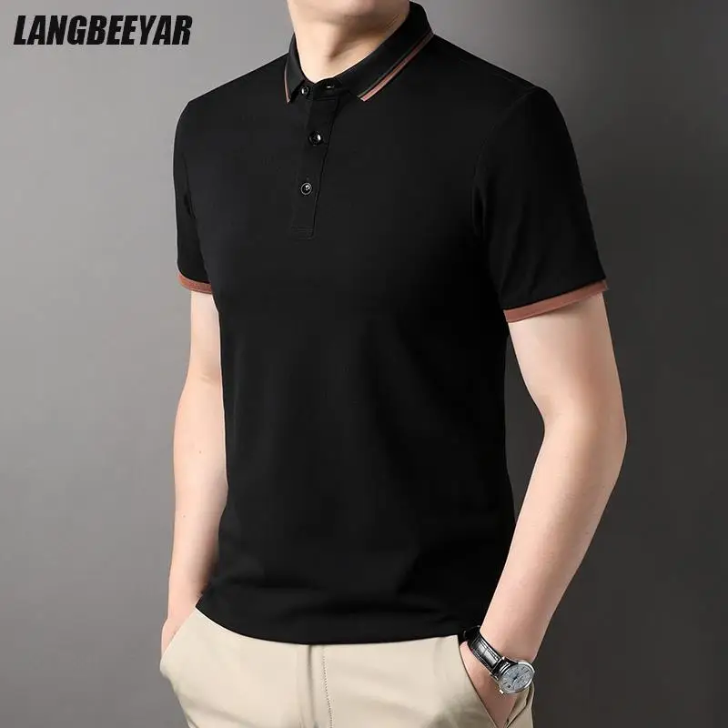 Top Grade New Summer Brand Designer Polo Shirts For Men Slim Fit Plain Short Sleeve Casual Tops Fashions Mens Clothes 2023